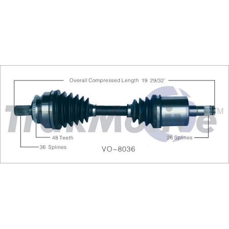 Cv Axle Shaft,Vo-8036